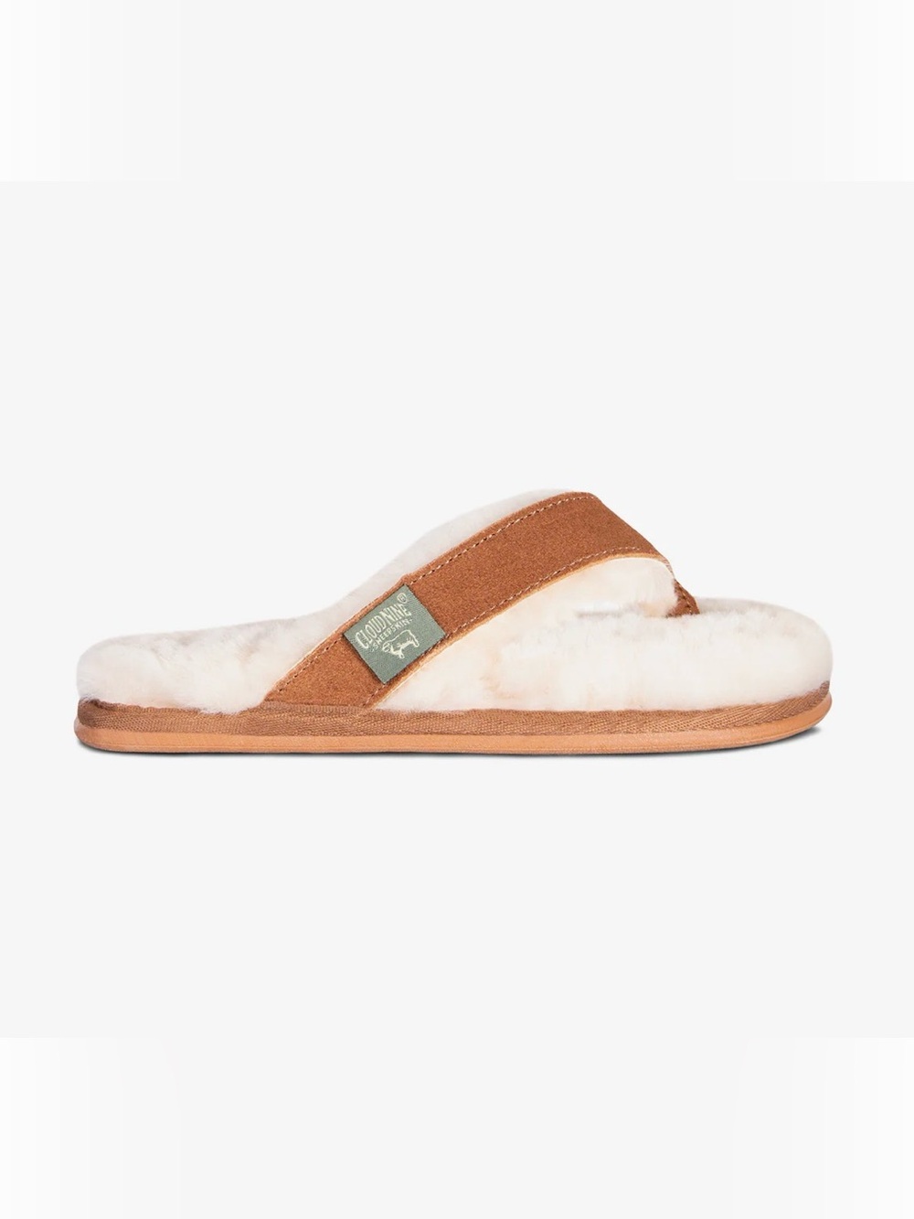 CLOUD NINE Womens Sheepskin Wool Lined Chesnut Brown Leather Slippers Size 8